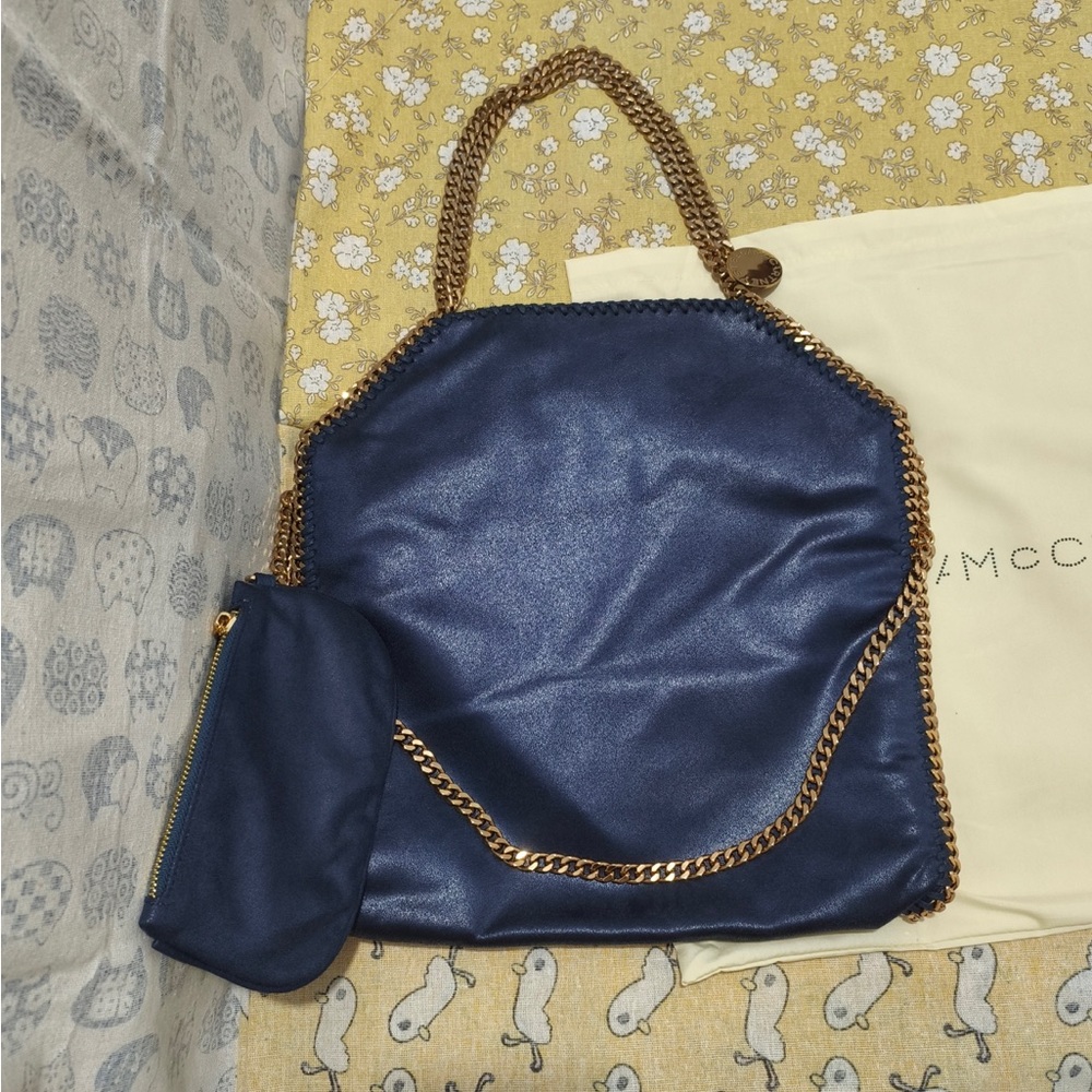 Stella McCartney Navy Falabella Chain Shoulder Bag